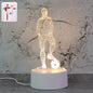 3D Illusion LED Night Lamp with Football Player Design