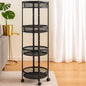 4-Layer Round Metal Folding Storage Trolley