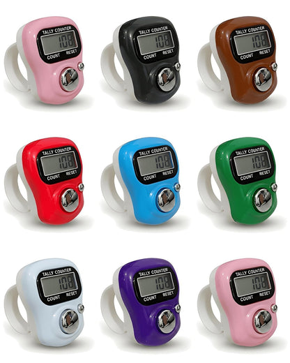 Digital Finger Tally Counter for Mantra Jap, Meditation, Prayer, Cricket Umpire & Sports | LCD Clicker Counter | Multicolour