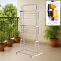 3 Layer Foldable Stainless Steel Cloth Drying Stand with Wheels